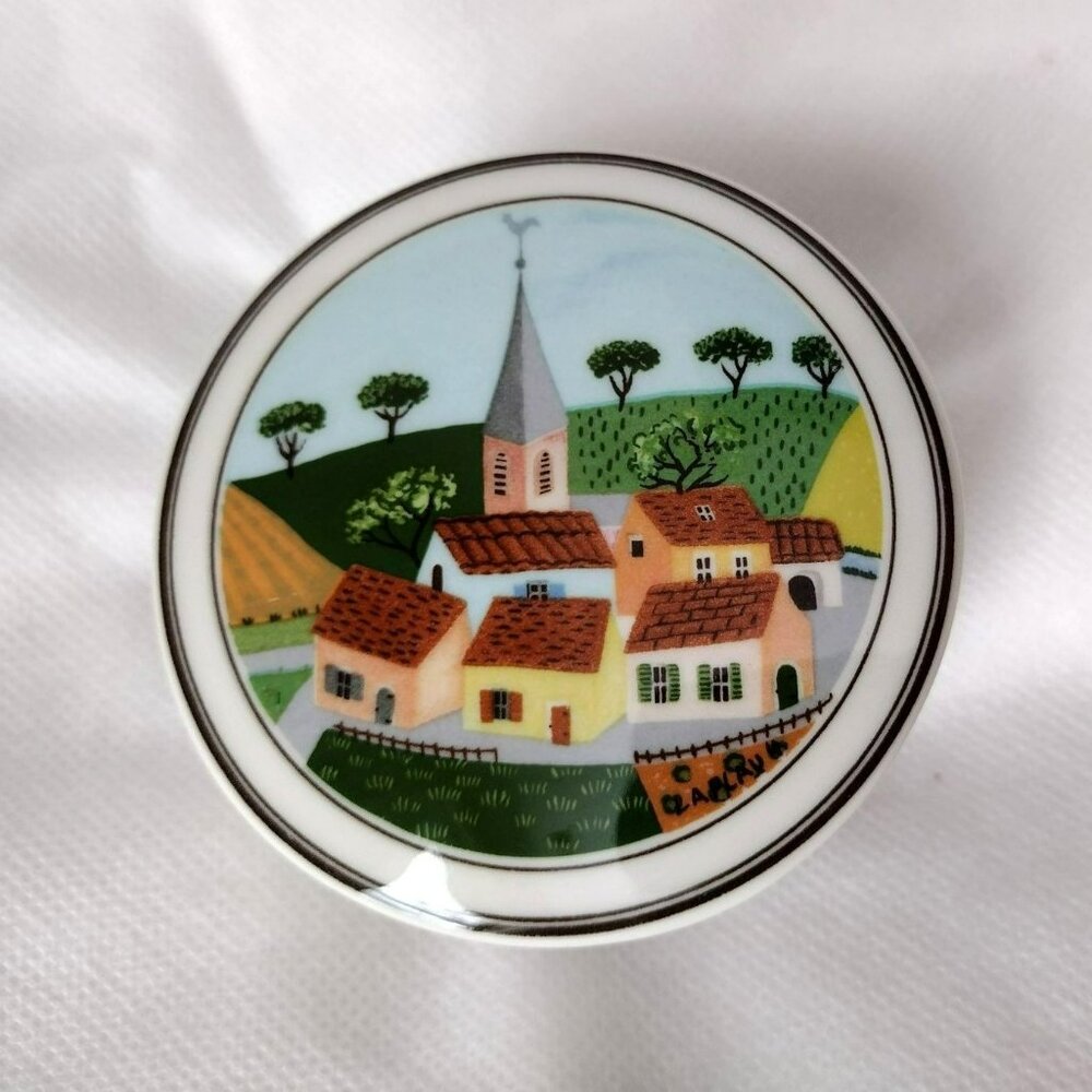 Vintage Villeroy & Boch Trinket Box, Gerard Laplau, Porcelain Round Covered Box - Picture 2 of 5